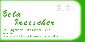 bela kreischer business card